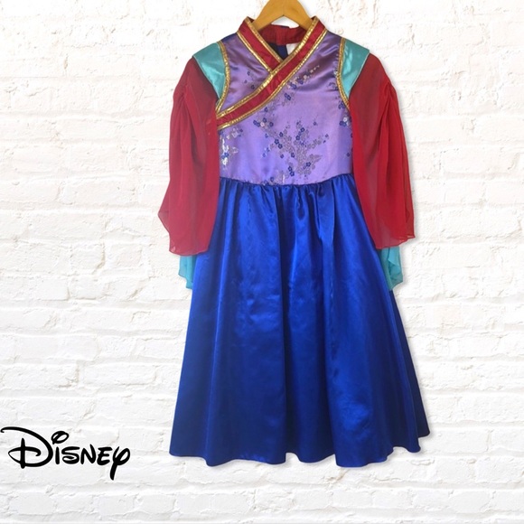 Disney Other - Disney Princess Mulan Costume Dress - Red, Blue, Purple Size 7/8